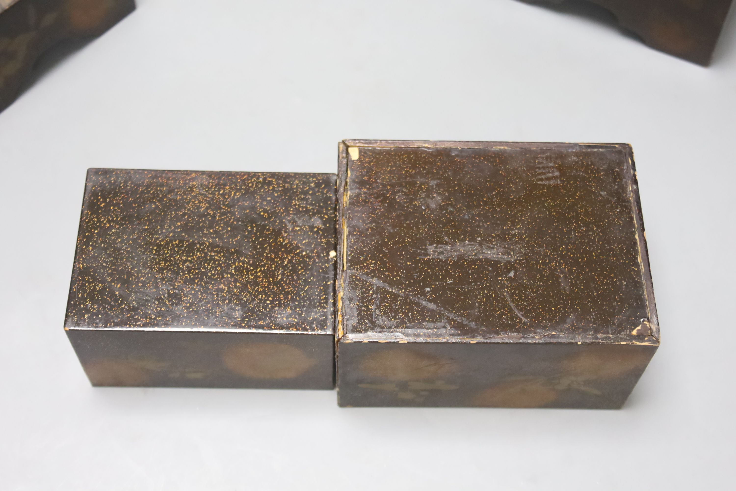 Two Japanese lacquer boxes, 19th century, largest 13.5cm
